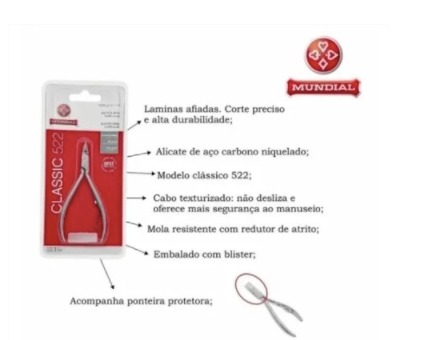 Alicate para Cutícula Mundial modelo  Classic 522