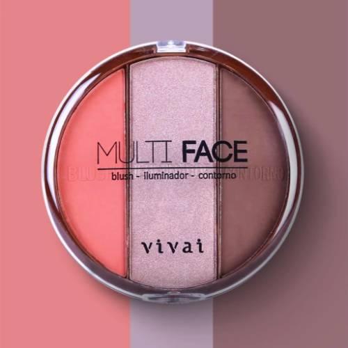 Paleta Multi-Face Vivai Blush Iluminador e Contorno